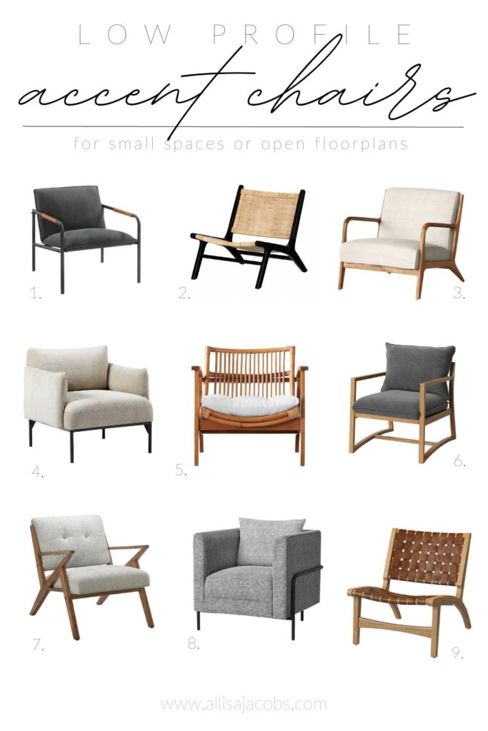 low profile accent chairs for the living room