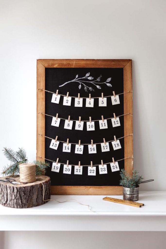 simple chalkboard frame calendar