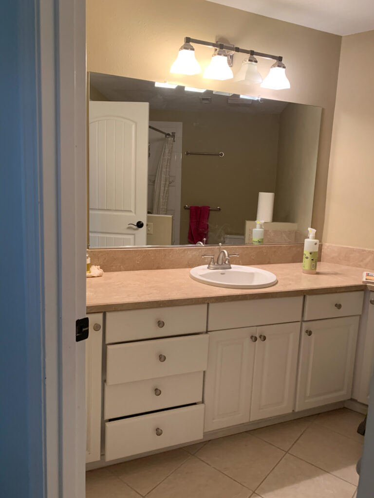 before photo of bathroom makeover