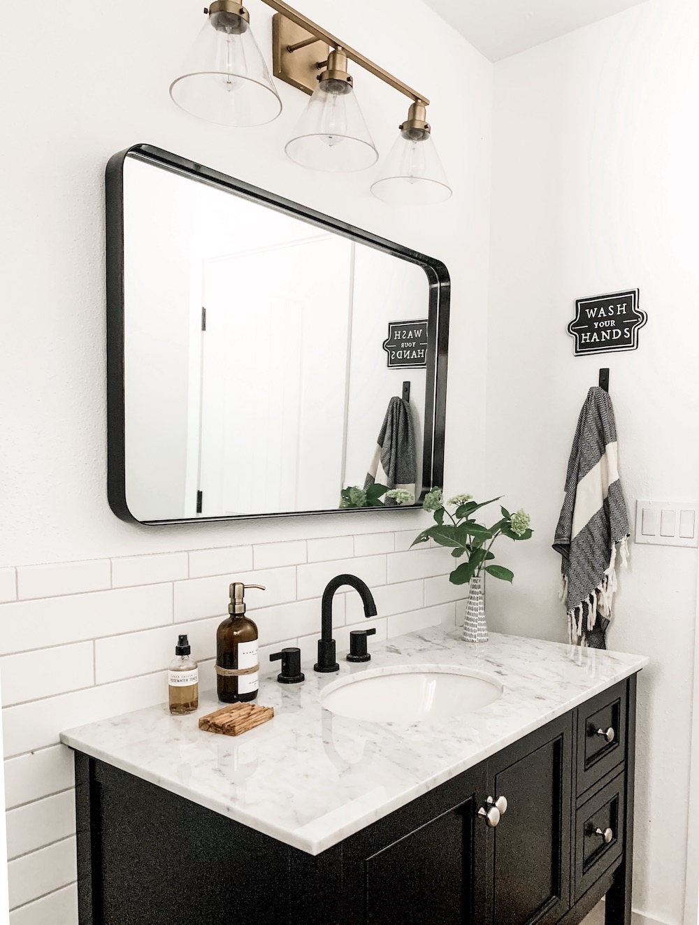 modern bathroom vanity light update