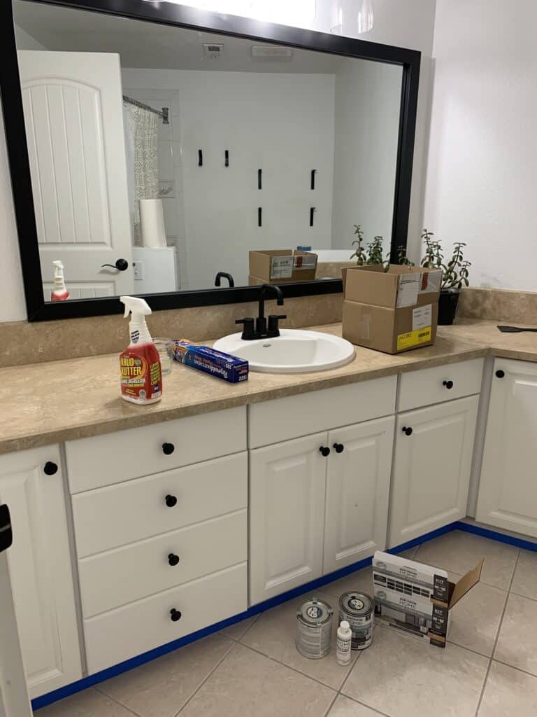 painting a bathroom tile floor for instant update