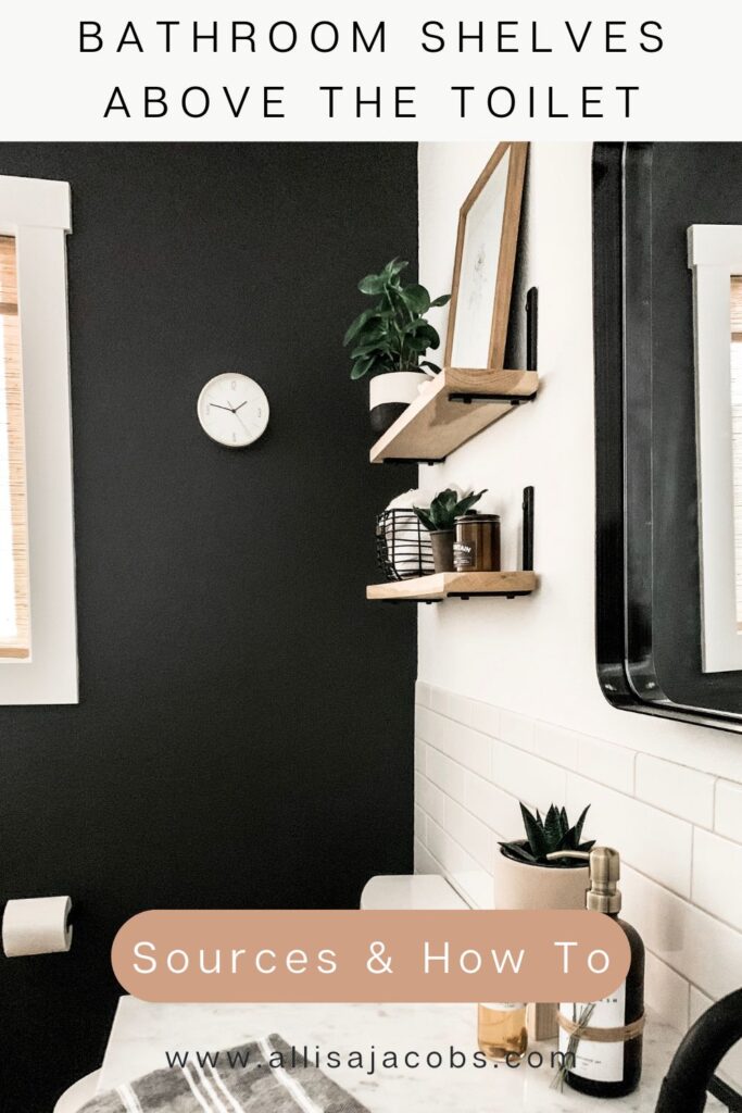 bathroom shelves above the toilet