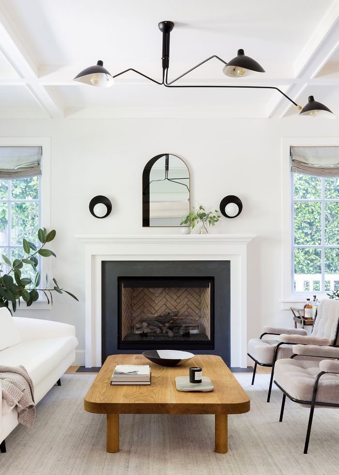 black and white living room