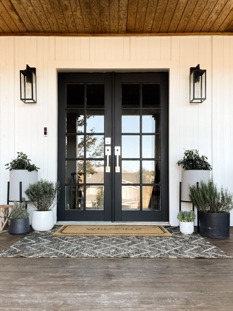 painted black front doors