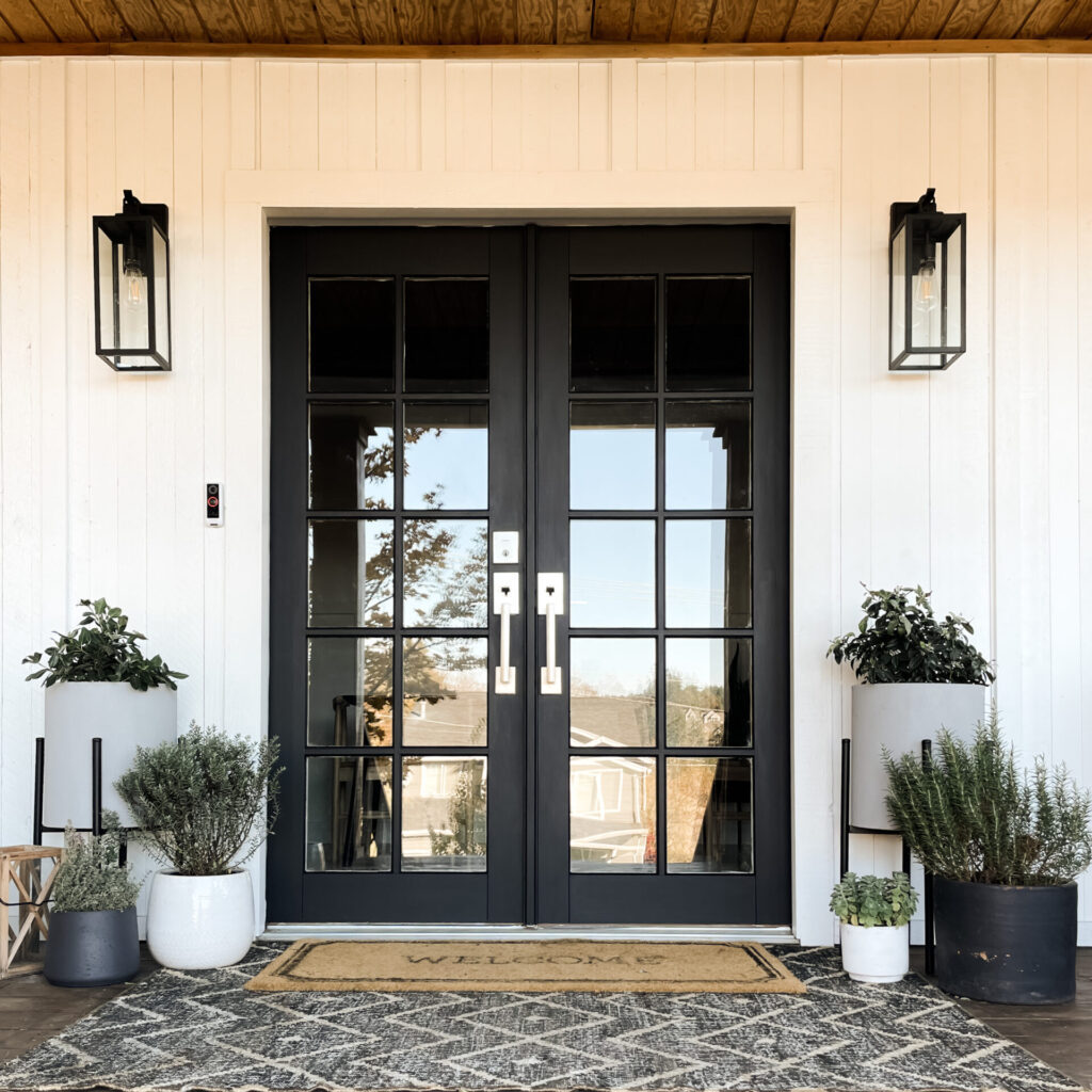 painted black front doors