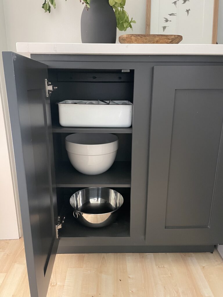 black painted kitchen cabinets