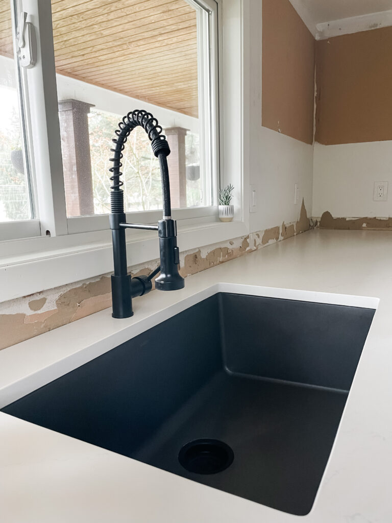 black kitchen sink