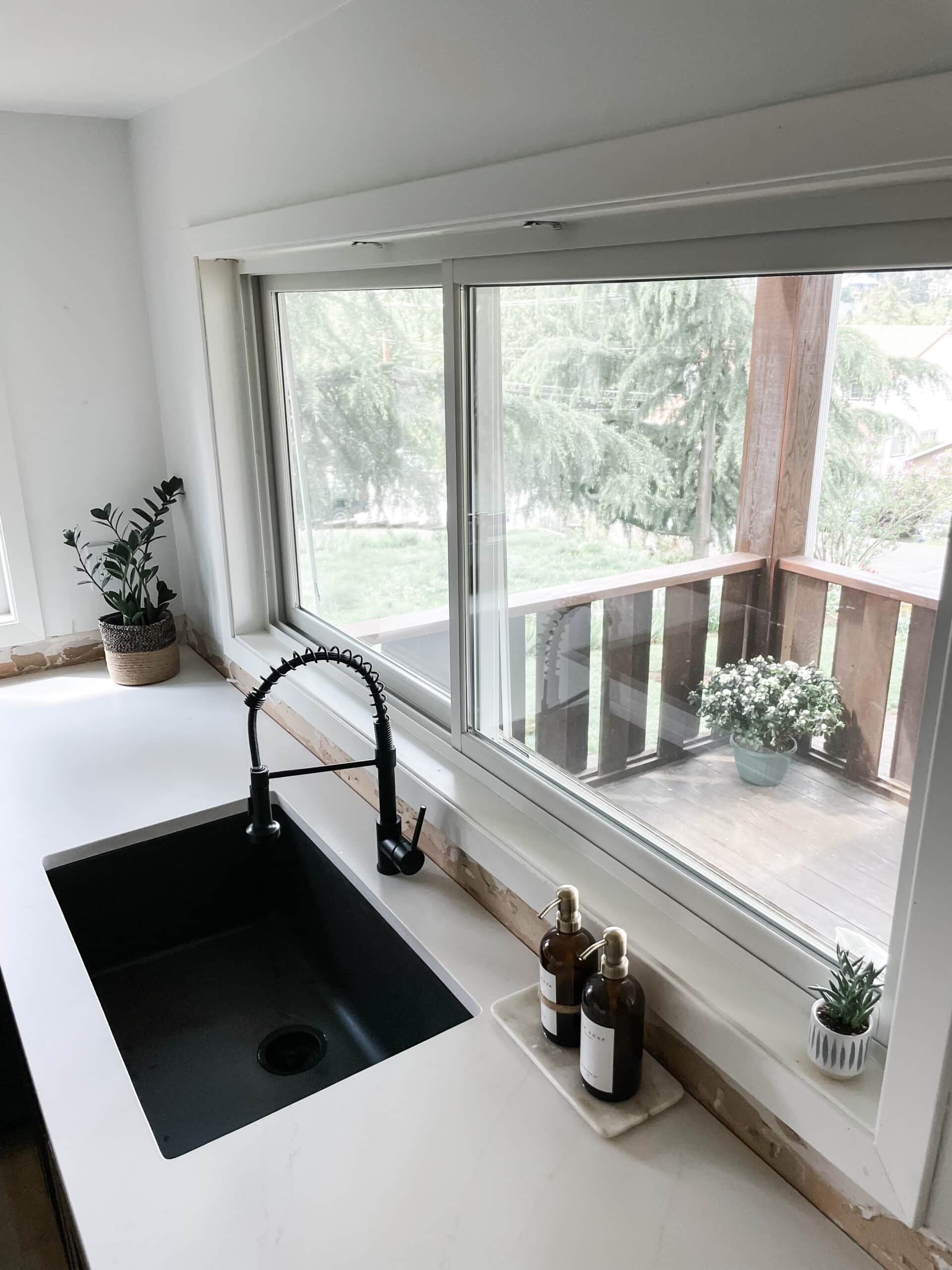 black kitchen sink