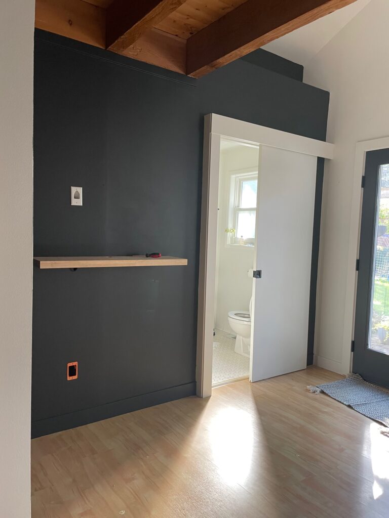 black bedroom wall