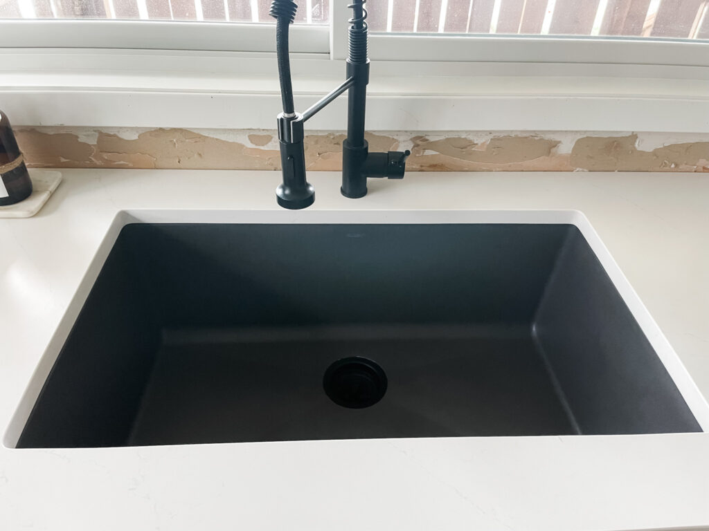 black kitchen sink