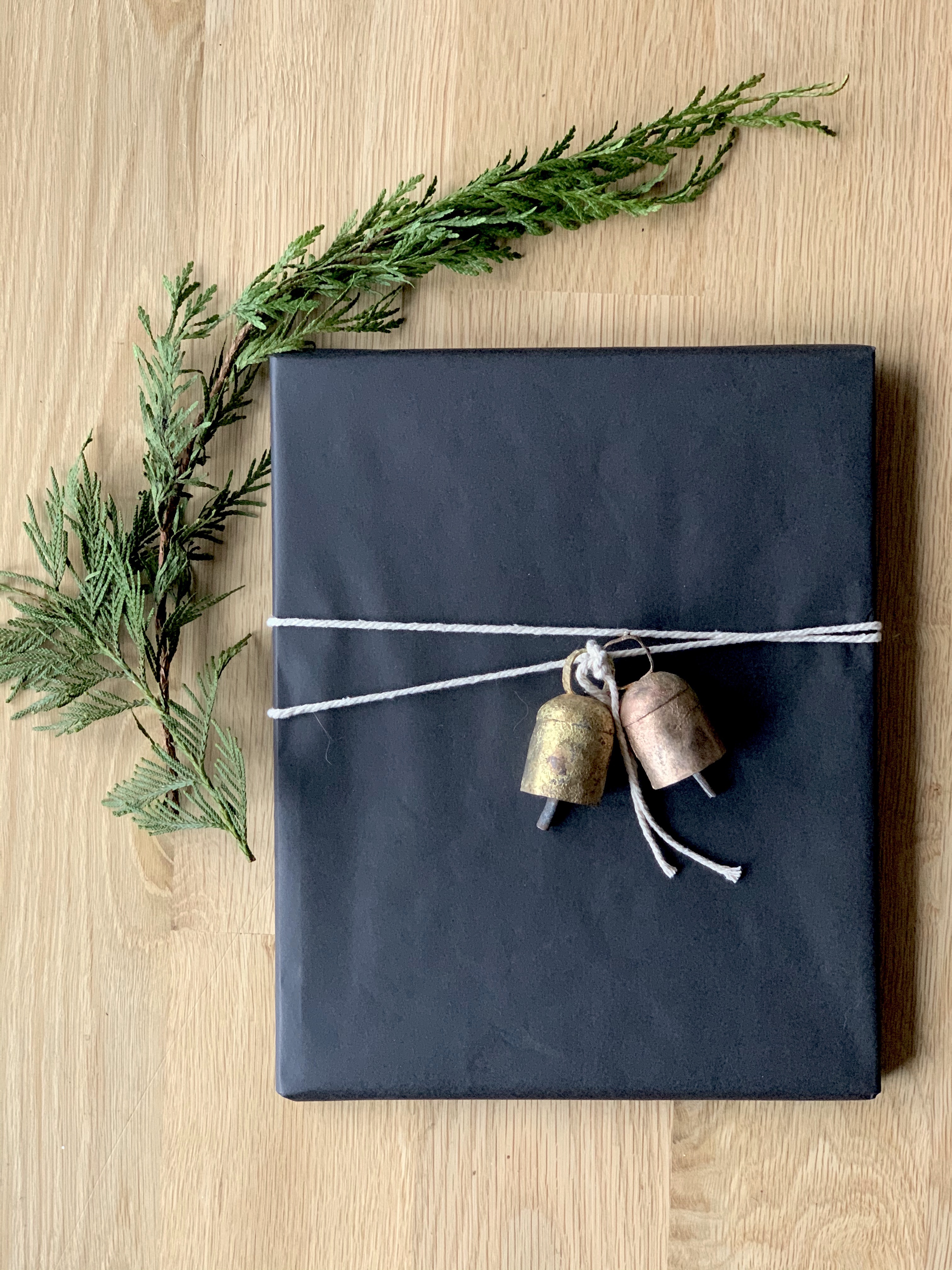 gift wrapping ideas with brass bells