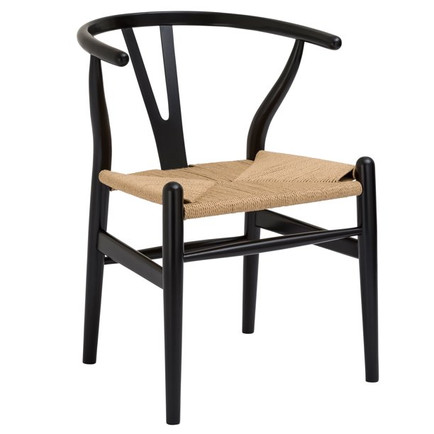 black wishbone chair