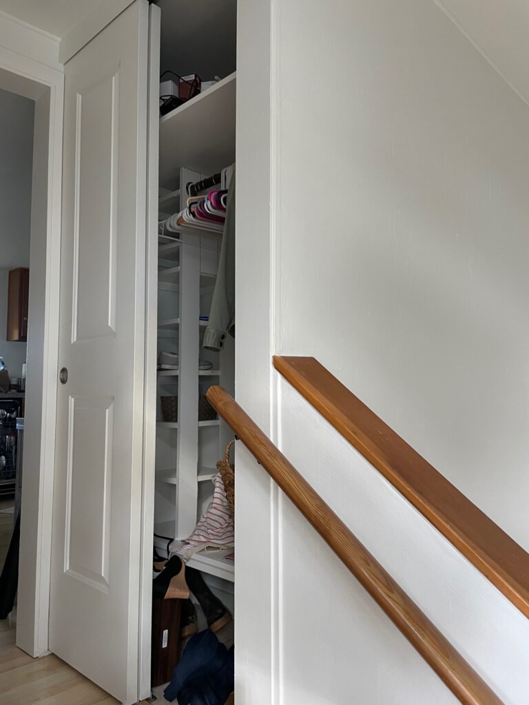 messy closet before makeover