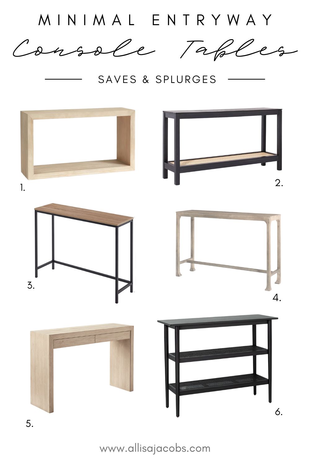 entryway console tables