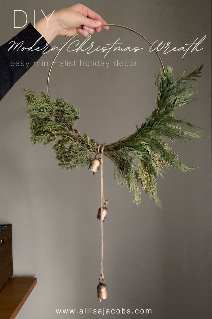 wreath made from hoop and cedar branches