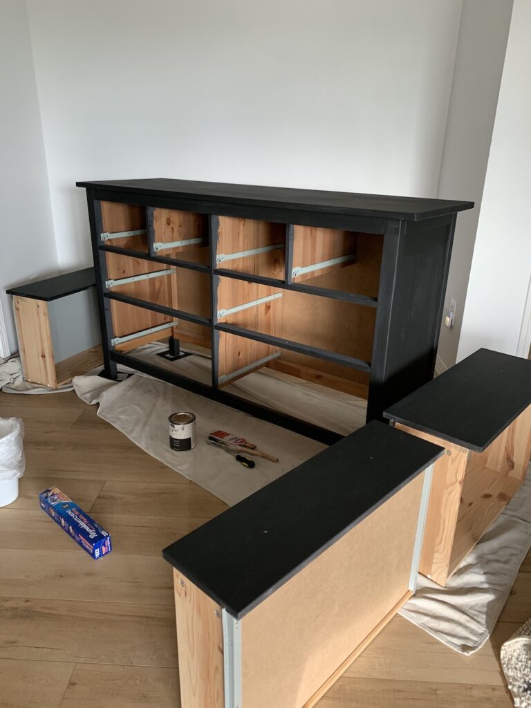 Ikea dresser painted with black milk paint eclipse