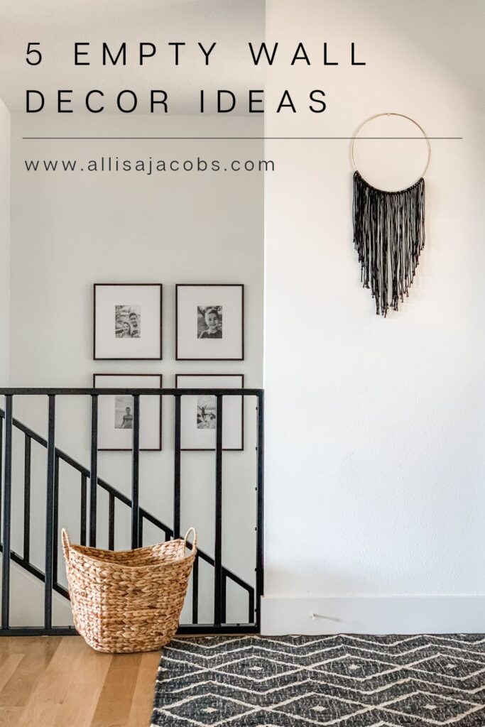 neutral entryway with basket and wall decor