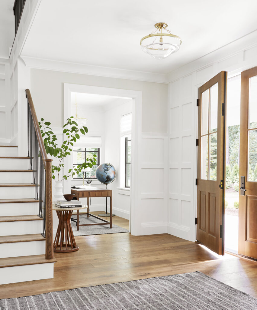 semi flush mount light in entry way