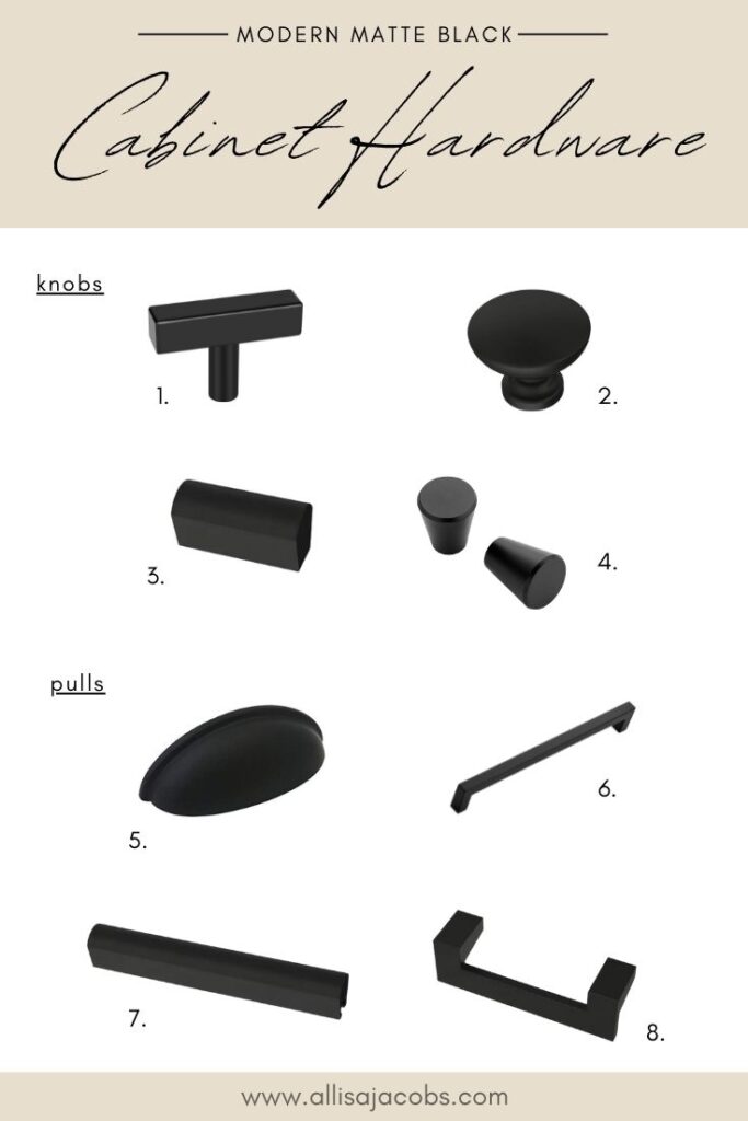 matte black modern cabinet hardware