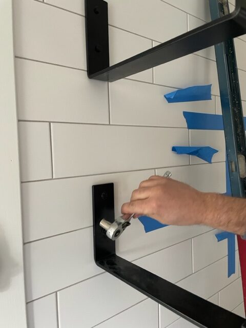 installing brackets on kitchen backsplash
