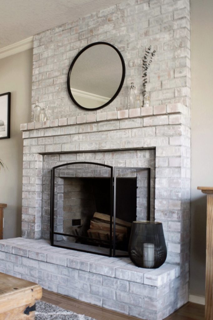 how to whitewash a fireplace