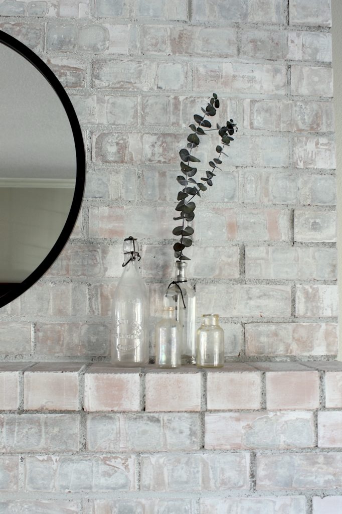 whitewashed fireplace transforms dated pink brick