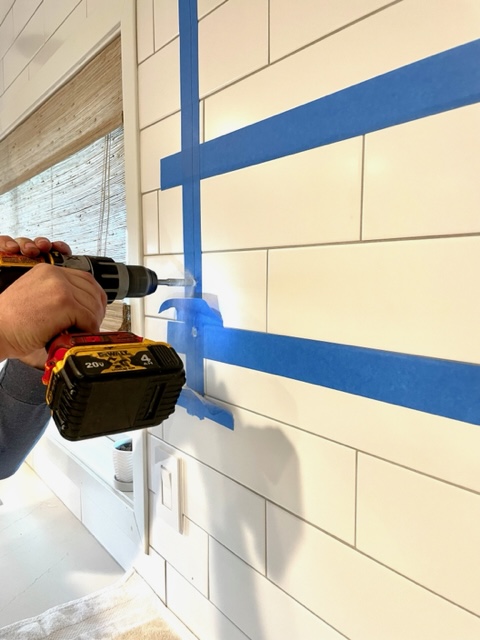 drilling into backsplash tile to hang shelves