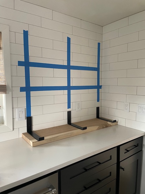 hanging metal brackets for DIY open shelving
