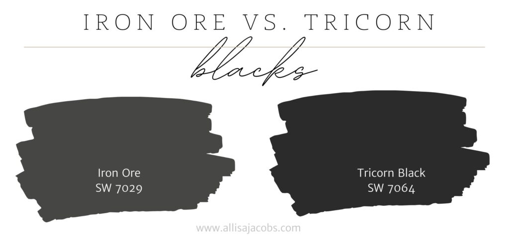 iron ore vs. tricorn black color samples