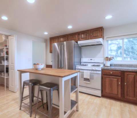 old kitchen with oak cabinets