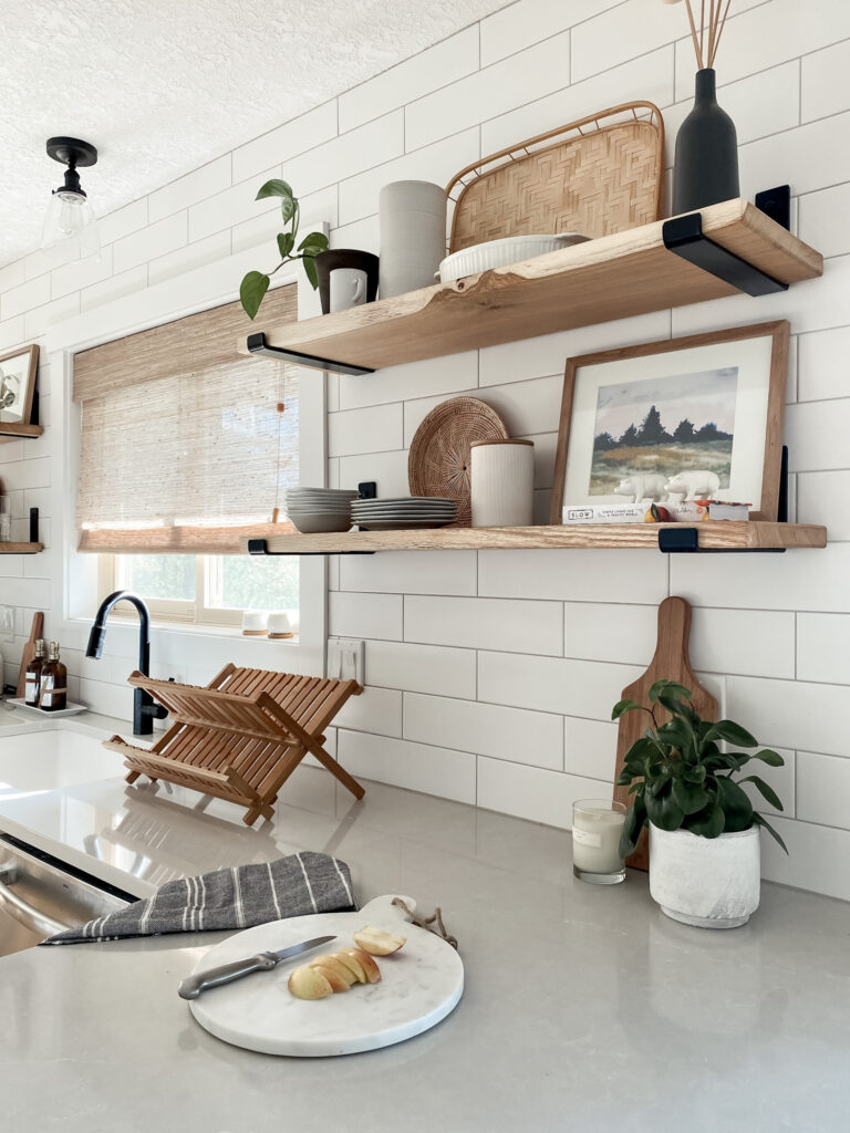 how I made our kitchen open shelving
