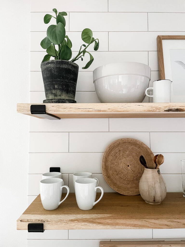 kitchen shelf styling decor
