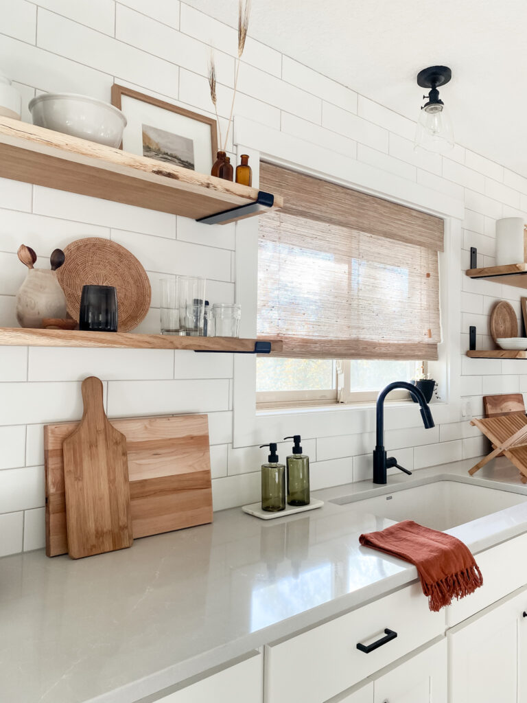 woven wood shades for the kitchen