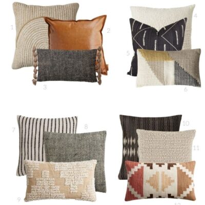 layered throw pillows