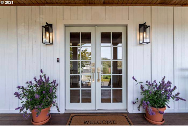 modern farmhouse double front doors