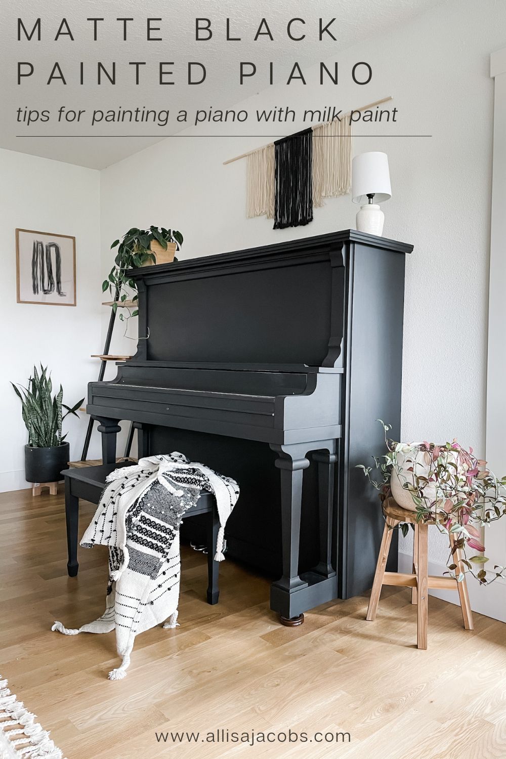 matte black painted piano