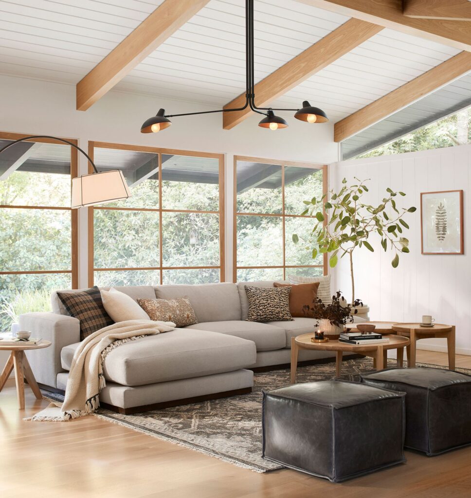 mid century modern living room