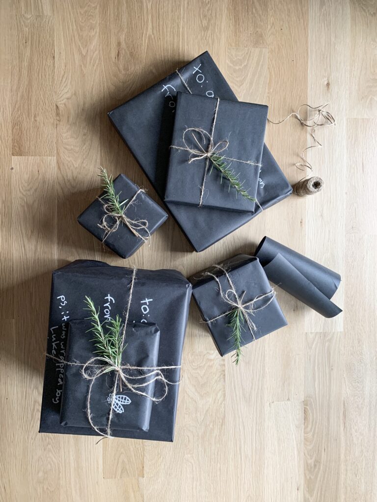 black wrapping paper