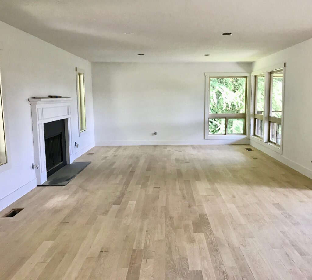 solid white oak floors installed