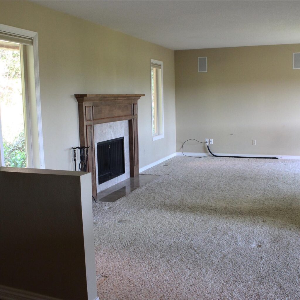outdated oak and tile fireplace