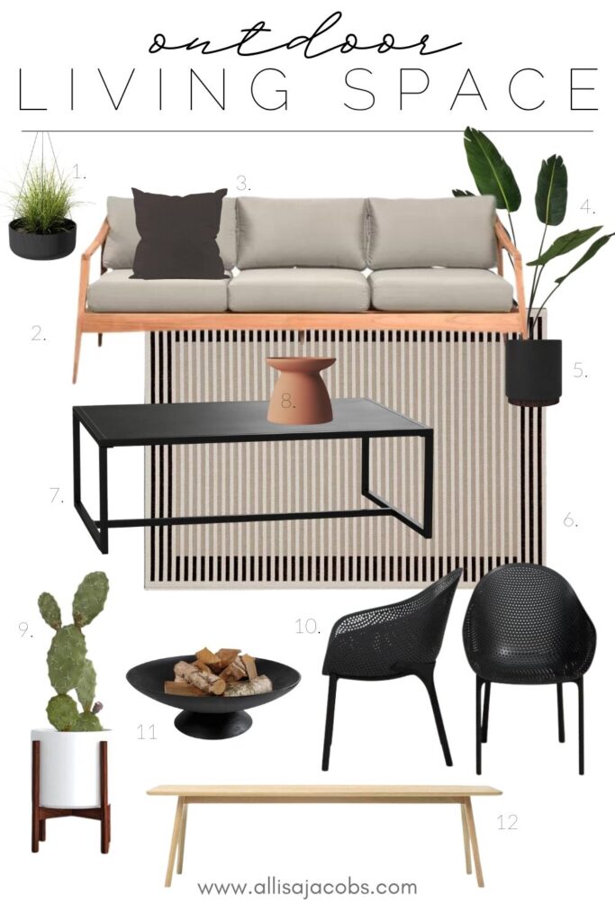 modern outdoor living room mood board