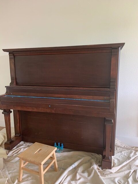 vintage wood piano