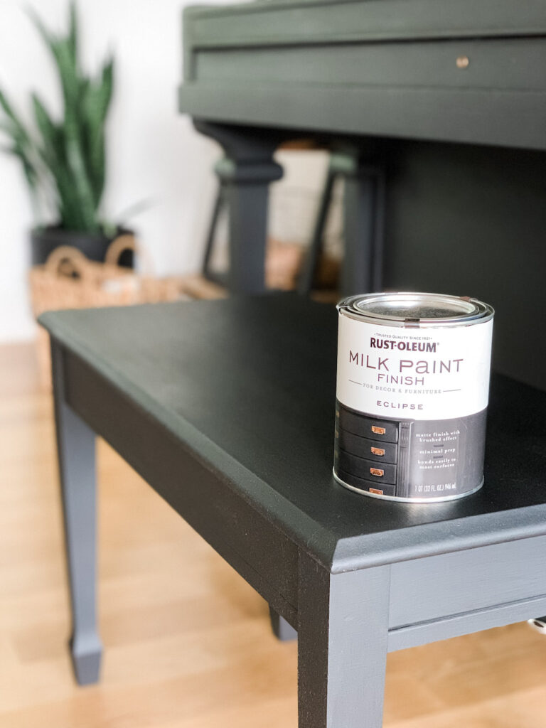 painting a piano black with rustoleum milk paint in Eclipse