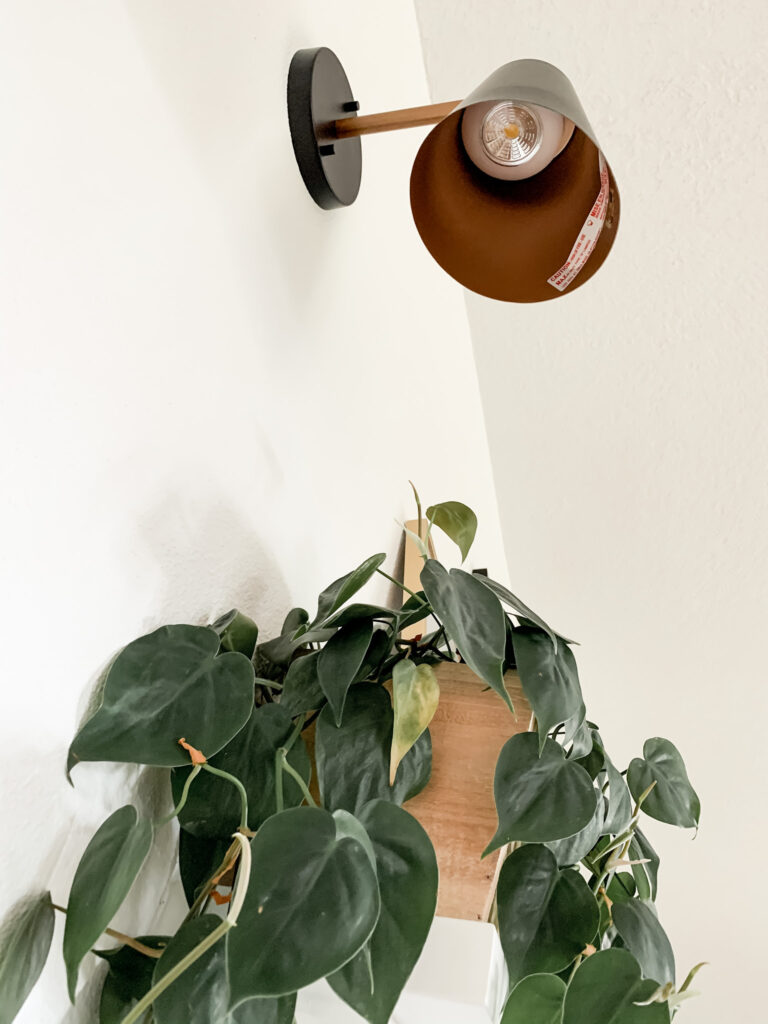 sconce fixture with battery puck light for easy DIY wall light