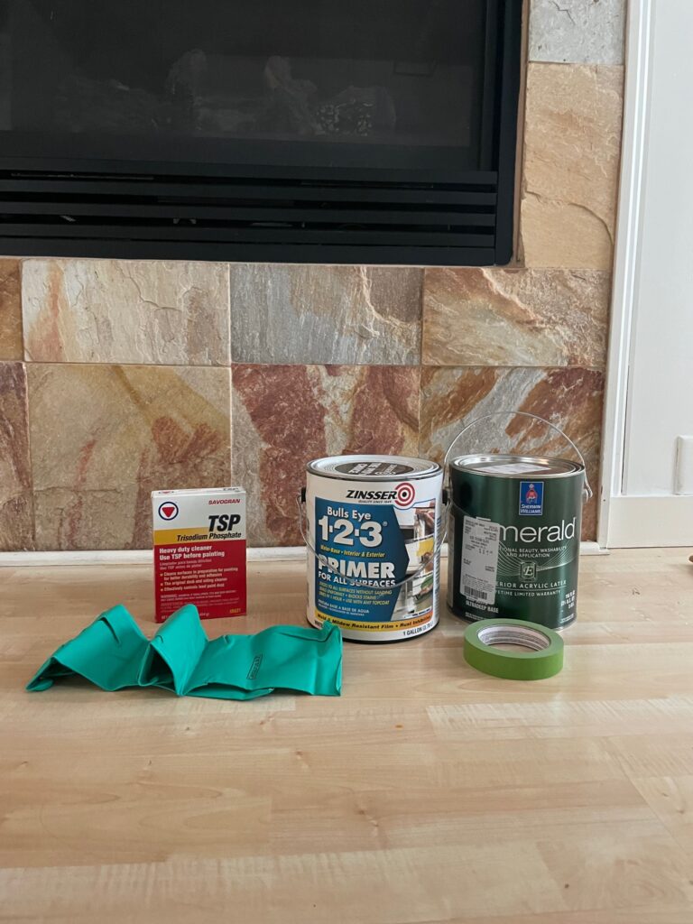 DIY painted fireplace supplies