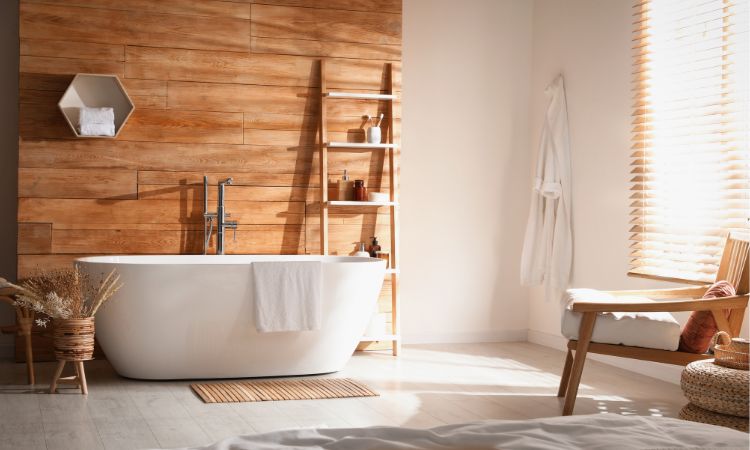 modern bathroom with cozy home decor for successful rental property