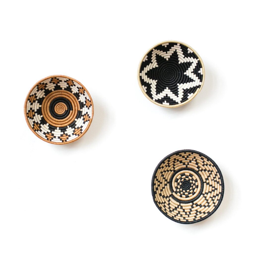 woven baskets wall art