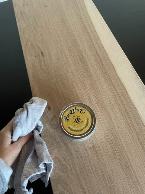 beeswax to protect natural wood shelves