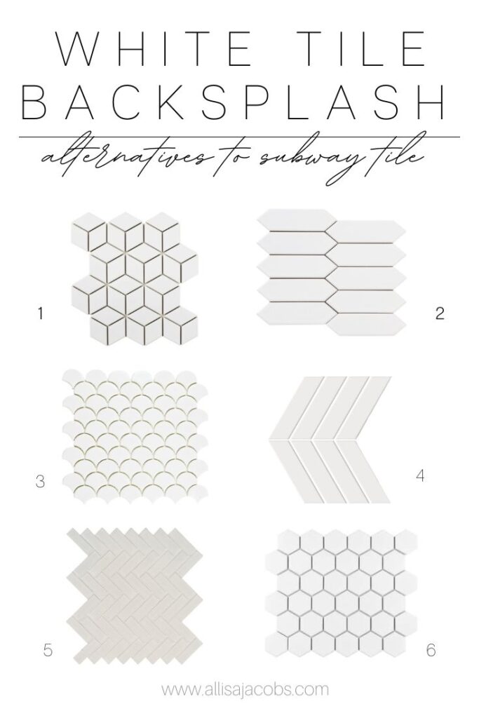 white tile backsplash