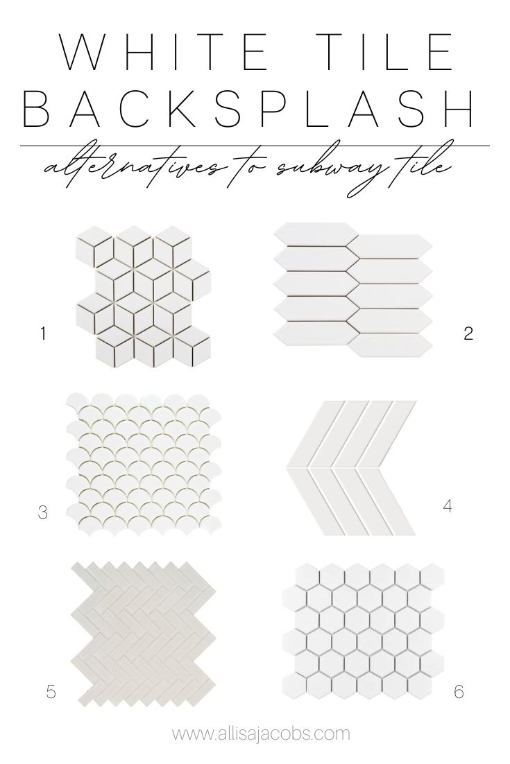 white tile backsplash